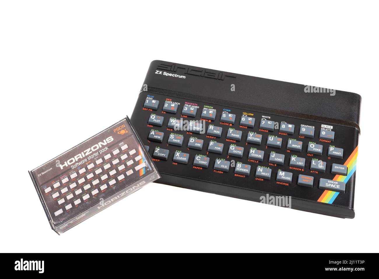 Sinclair ZX Spectrum + Software 23. April 2022 ist der 40.. Jahrestag der Veröffentlichung von Sir Clive Sinclairs 3. Massenmarkt-billigen Heimcomputern. Stockfoto