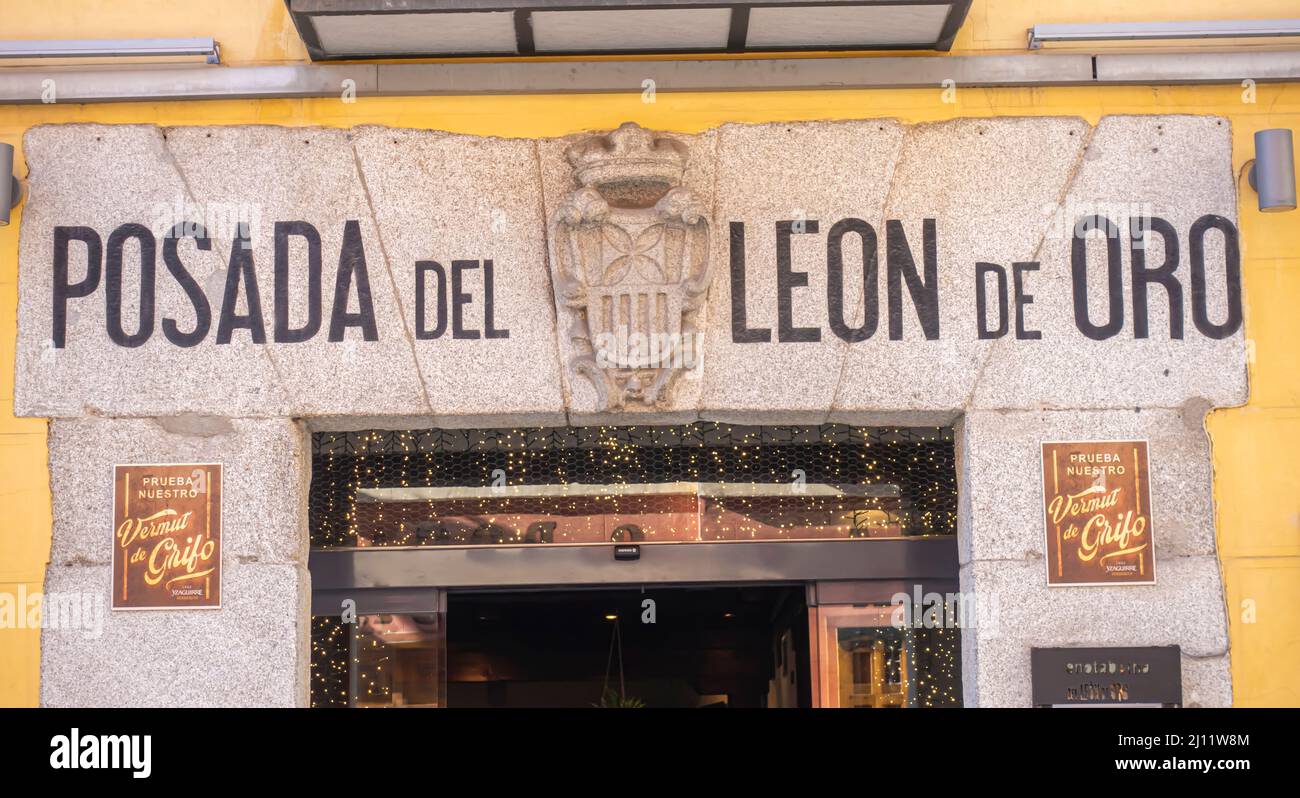 Posada del Leon de Oro Hotel. Hotels in Madrid, Spanien, Europa Stockfoto