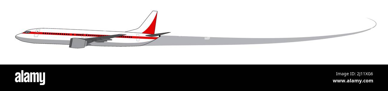 Verkehrsflugzeug mit einem Pfadschwanz - Vektor-Illustration Stock Vektor