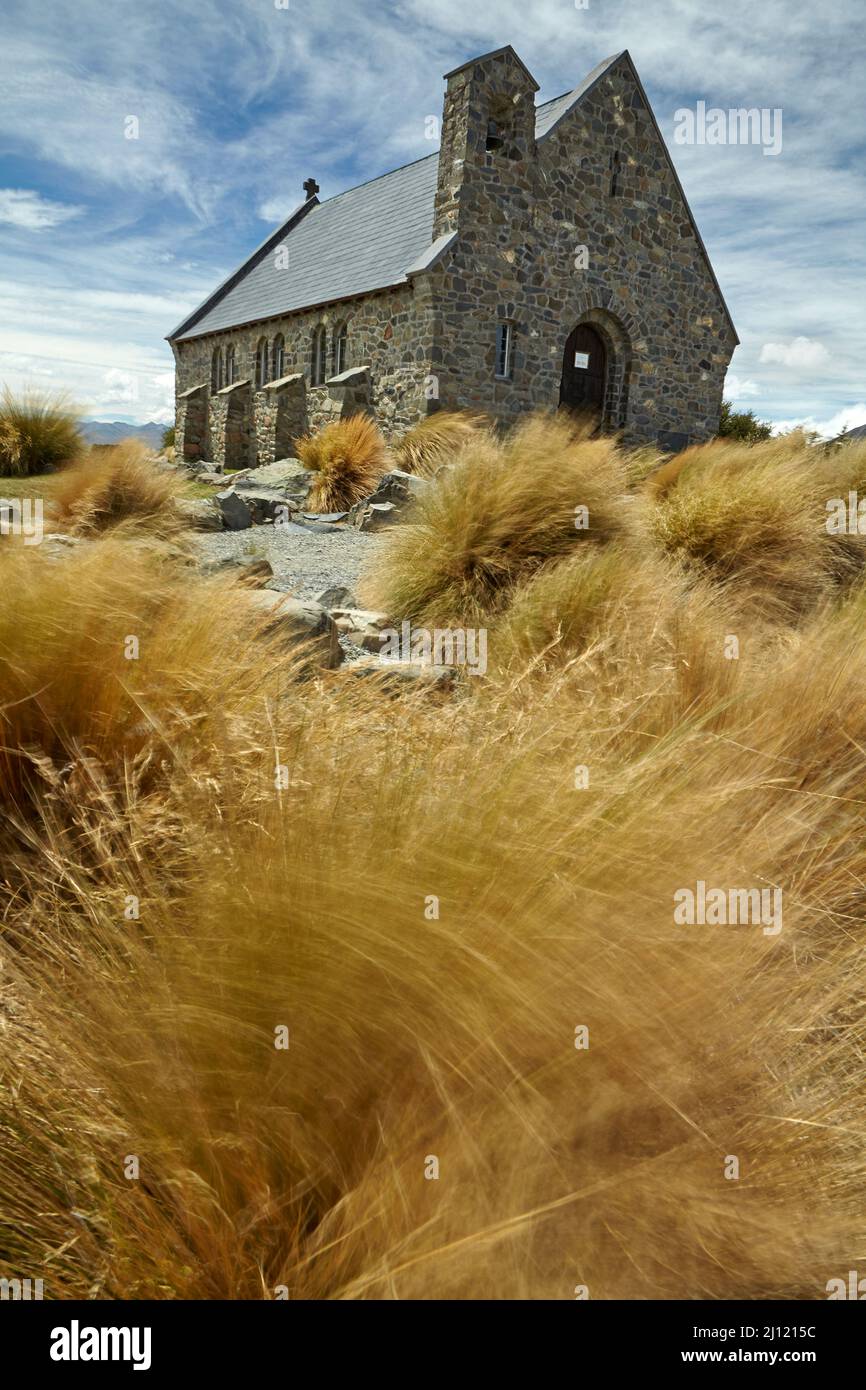 Kirche des guten Hirten, Lake Tekapo, Mackenzie Country, Südinsel, Neuseeland Stockfoto