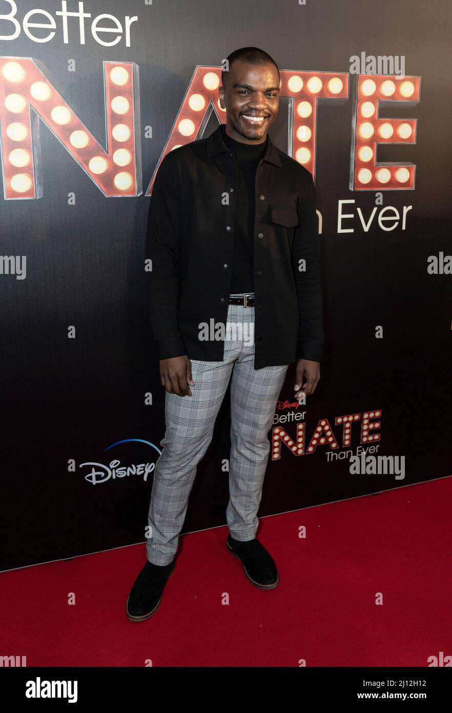 21. März 2022, New York, New York, USA: Sharrod Williams nimmt an der Sondervorführung von Disneys ''Better Nate than ever'' im AMC Empire Theatre Teil (Bildnachweis: © Lev Radin/Pacific Press via ZUMA Press Wire) Stockfoto