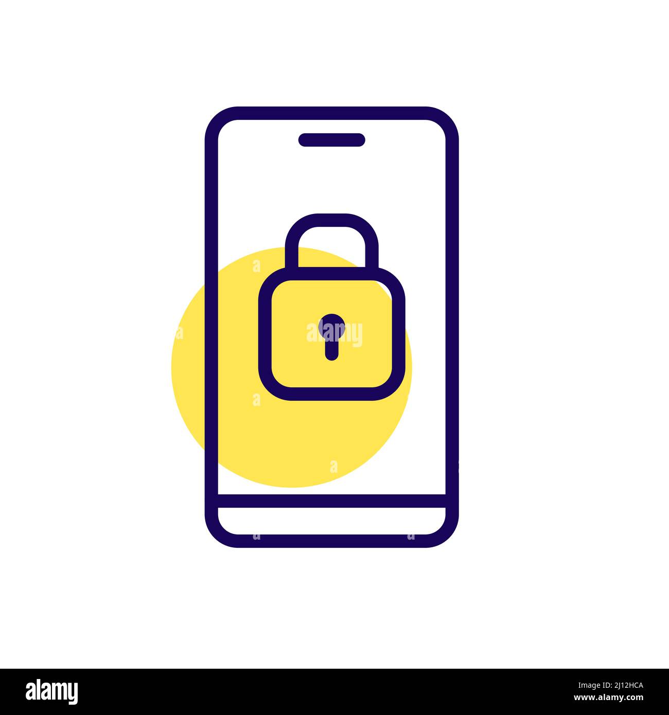 Sicherheitssymbol der Smartphone-App. Pixelgenaue, bearbeitbare Kontur Stock Vektor