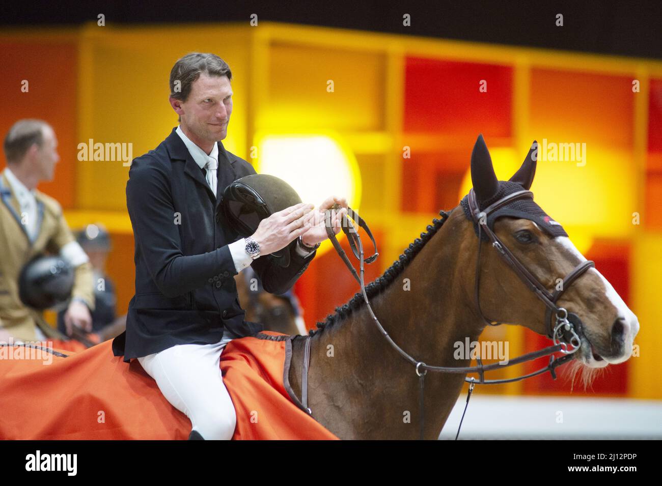 Kevin STAUT (FRA) reitet CHEPPETTA während des Grand Prix Hermes beim Saut-Hermes 2022, reiterliche FEI-Veranstaltung am 20. März 2022 im ephemeren Grand-palais in Paris, Frankreich - Foto Christophe Bricot / DPPI Stockfoto