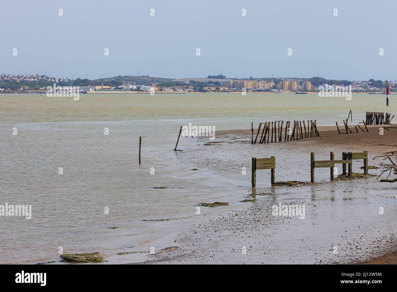 Die Mündung des Guadalquivir im Donana-Nationalpark Stockfoto
