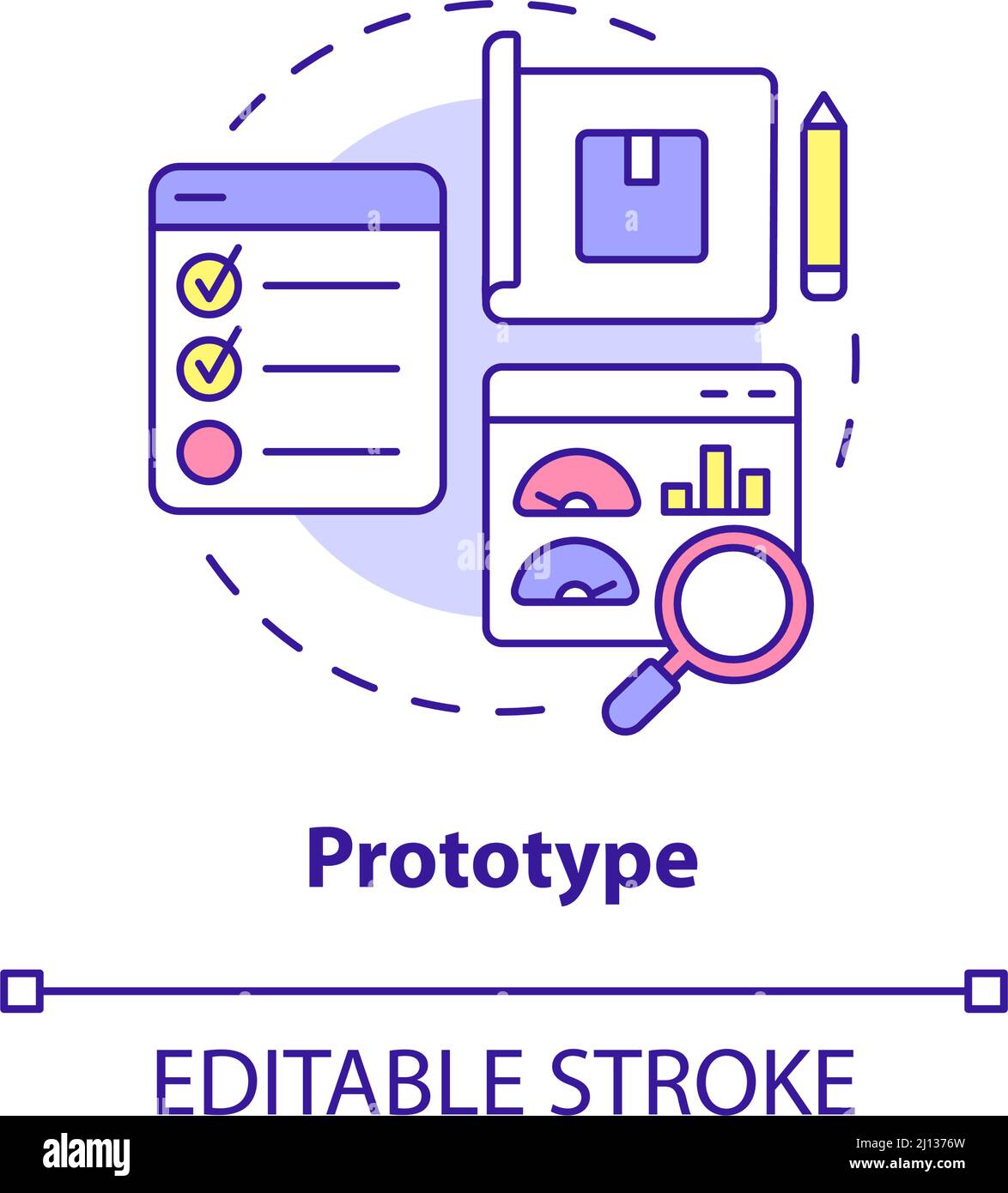 Prototyp-Konzept-Symbol Stock Vektor