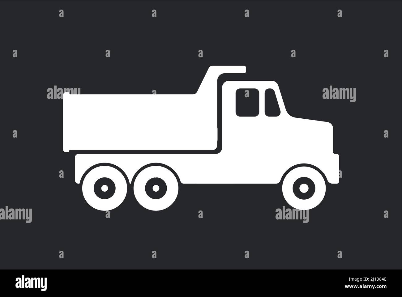 Vektorgrafik Cartoon Dump Truck Symbol. Kipper. Vektor Cartoon Dump Truck. Vektor Cartoon Dump Truck. Kipper. Stock Vektor