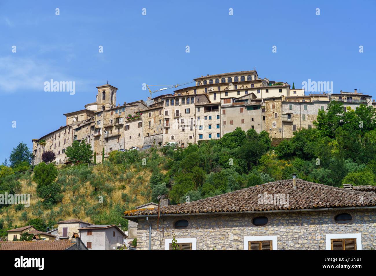 Ansicht von Contigliano, Altstadt in der Provinz Rieti, Latium, Italien Stockfoto