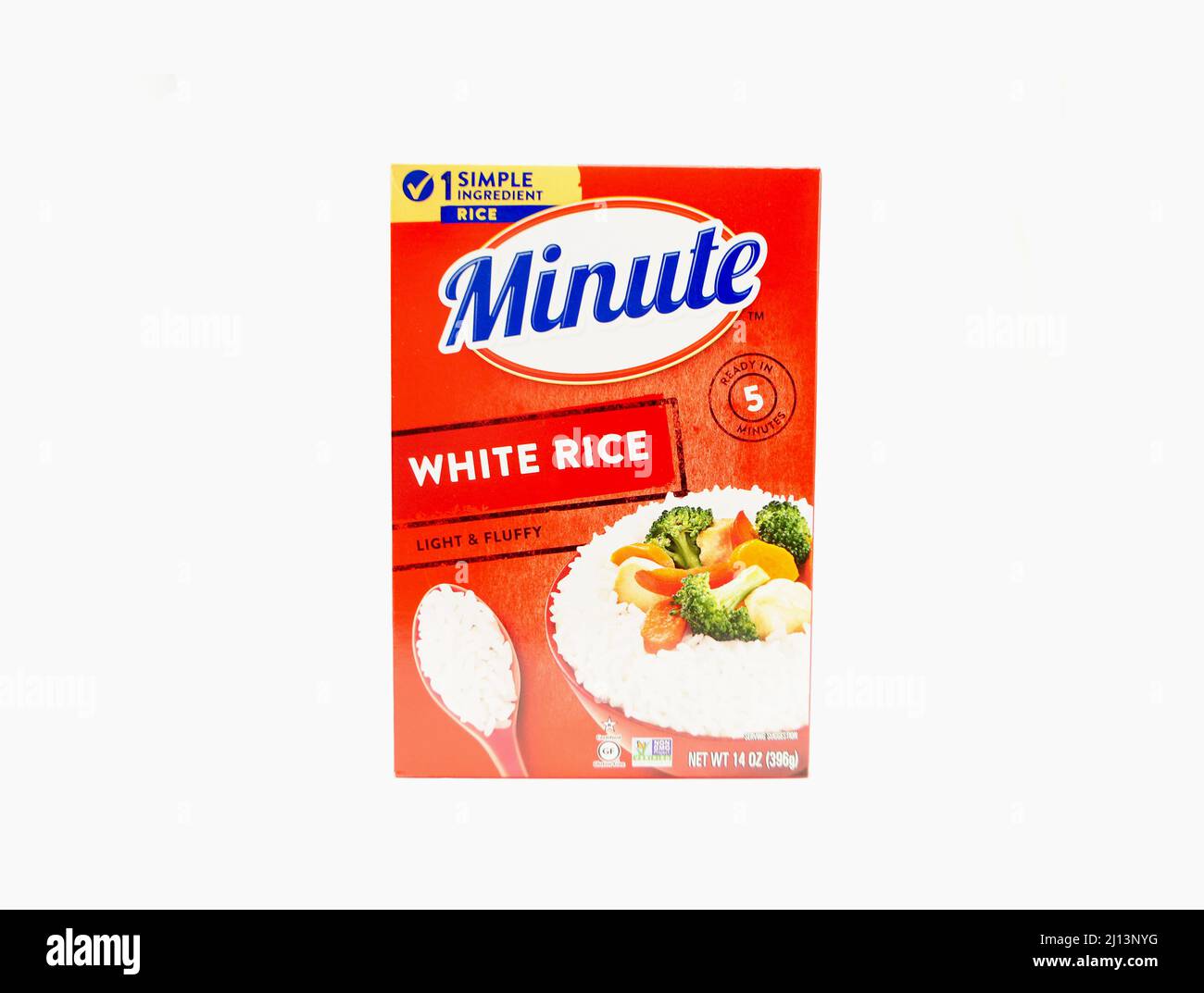 Minute White Reis - Nur Eine Zutat - Instant Reis Stockfoto