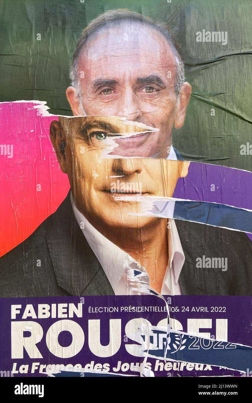 RUSSEL ODER ZEMMOUR TREFFEN SIE IHRE WAHL Stockfoto