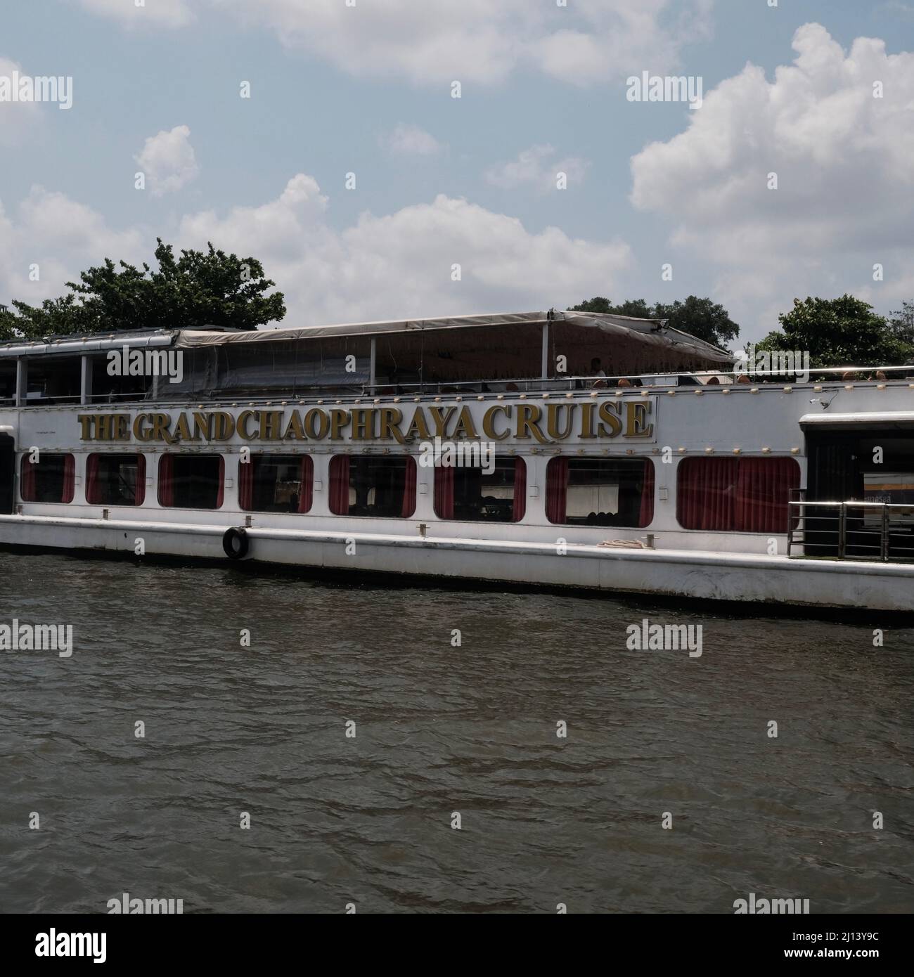 Das Grand Chaophraya River Dinner Cruise Schiff Bangkok Thailand Stockfoto