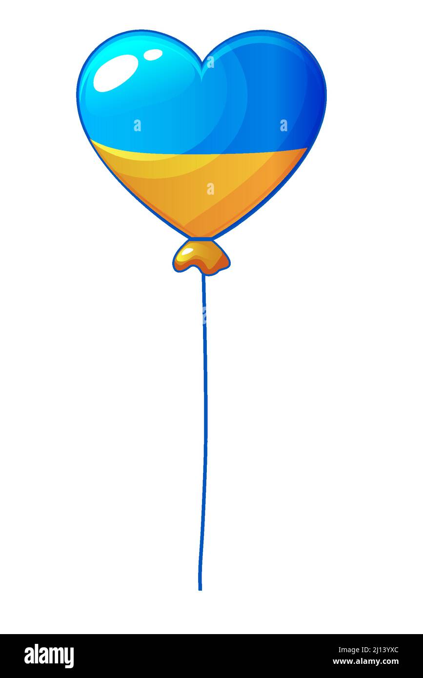 Ukraine Heißluftballon in Form eines Herzens Stock Vektor