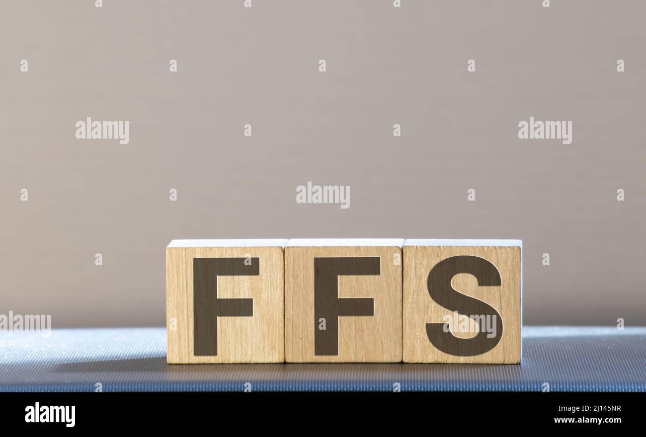 FFS, Akronym, Internet-Slang oder Text sprechen, verwendet, um Überraschung oder Entsetzen auszudrücken. Stockfoto