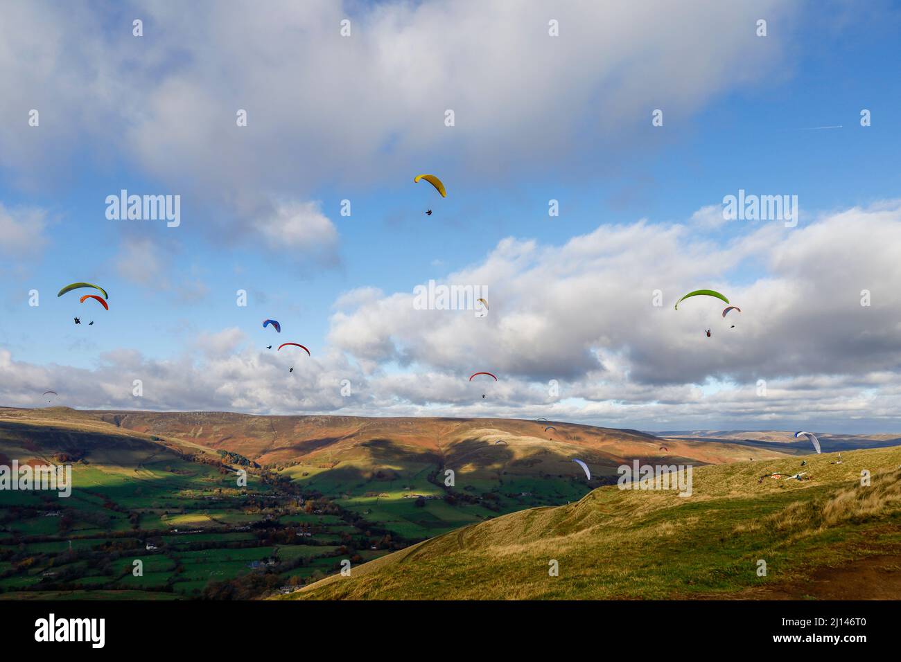 Drachenfliegen in Derbyshire England Stockfoto