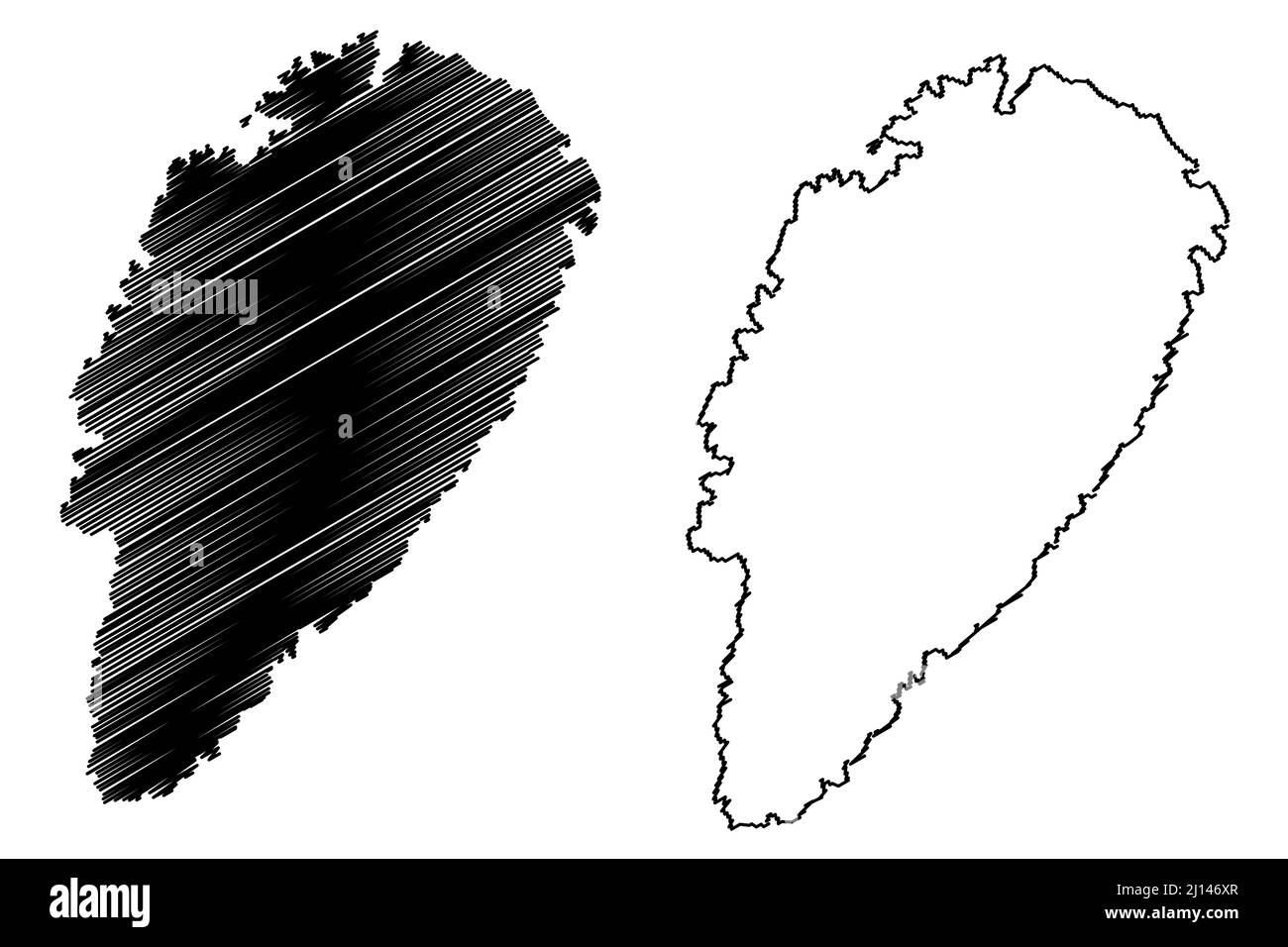 Kea Island (Hellenische Republik, Griechenland, Ägäisches Meer) Kartenvektordarstellung, Scribble-Skizze Keos oder Tzia-Karte Stock Vektor