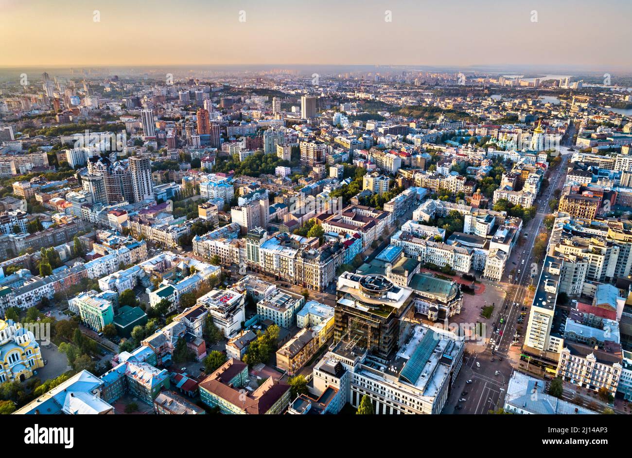 Luftaufnahme der Altstadt von Kiew, Ukraine Stockfoto