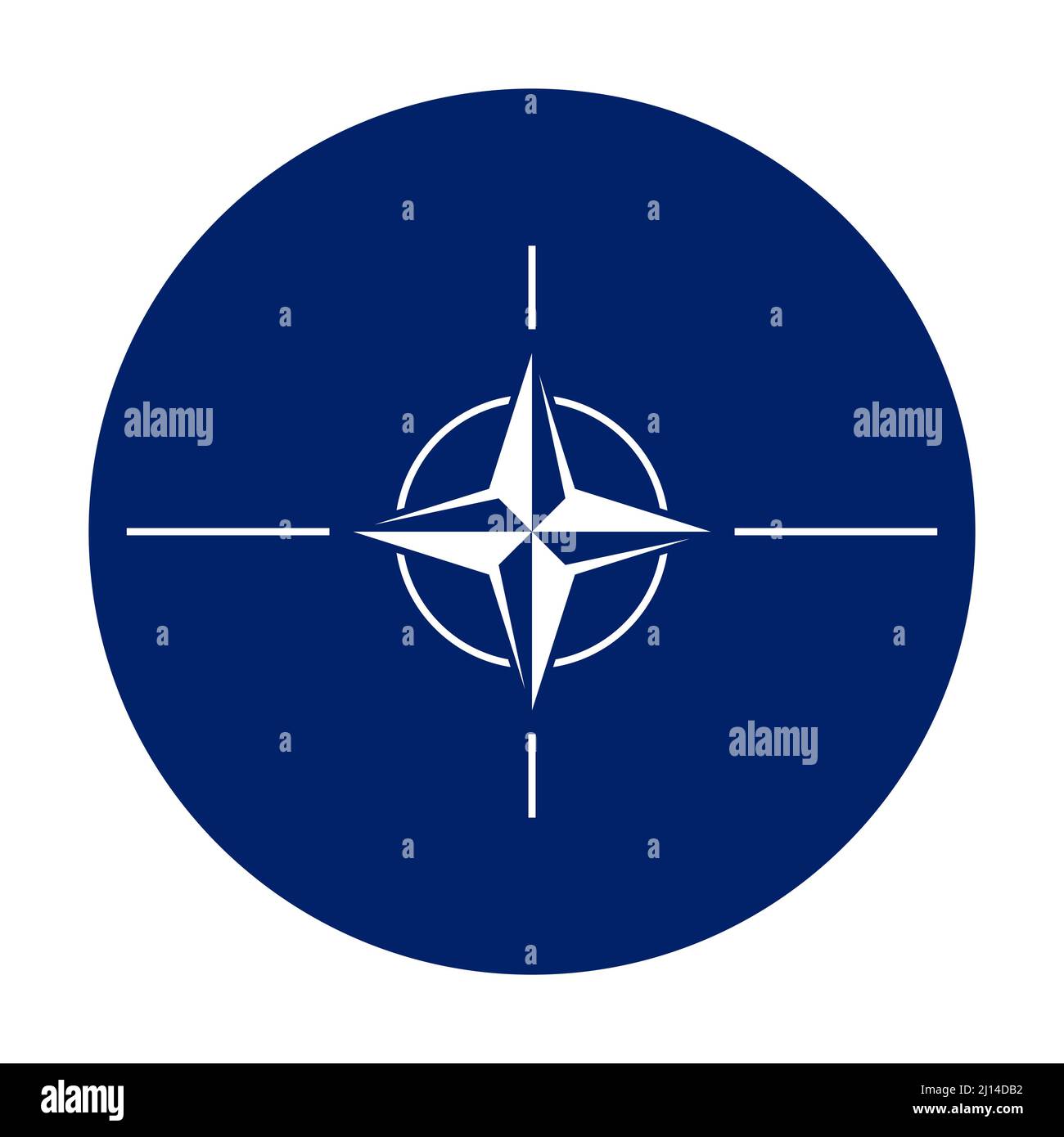 Kreisflagge der NATO - Nordatlantik-Vertragsorganisation Stock Vektor