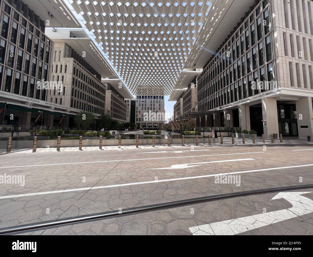 Bauarchitektur der Innenstadt von Mushrib. Msheireb Newley entwickeln Stadt Katar Stockfoto