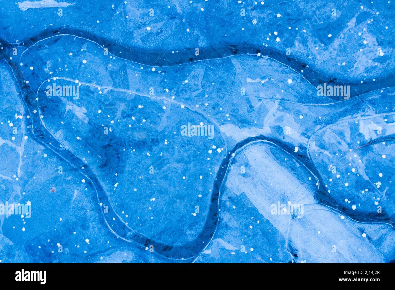 Eismuster in einem Waldbecken in den Pocono Mountains in Pennsylvania Stockfoto
