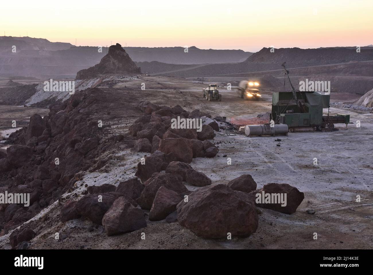 Cerro Colorado, Tagebaumine für Kupfer und andere Erze in der Nähe von Minas de Riotinto, Provinz Huelva, Südspanien. Stockfoto