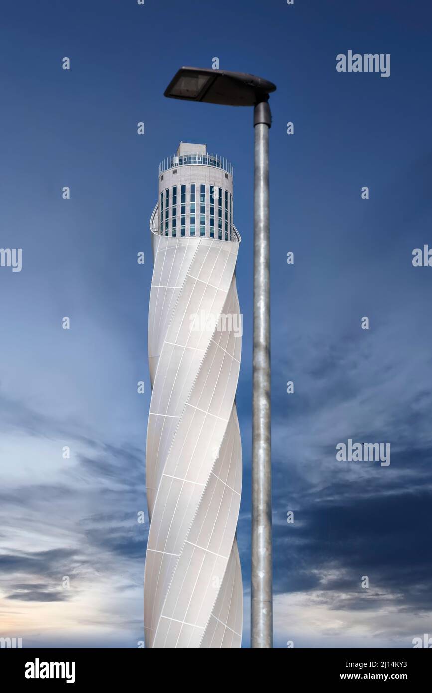 ROTTWEIL, DEUTSCHLAND - 2022: Thyssenkrupp Tower in Rottweil. TK Elevator Testturm Stockfoto
