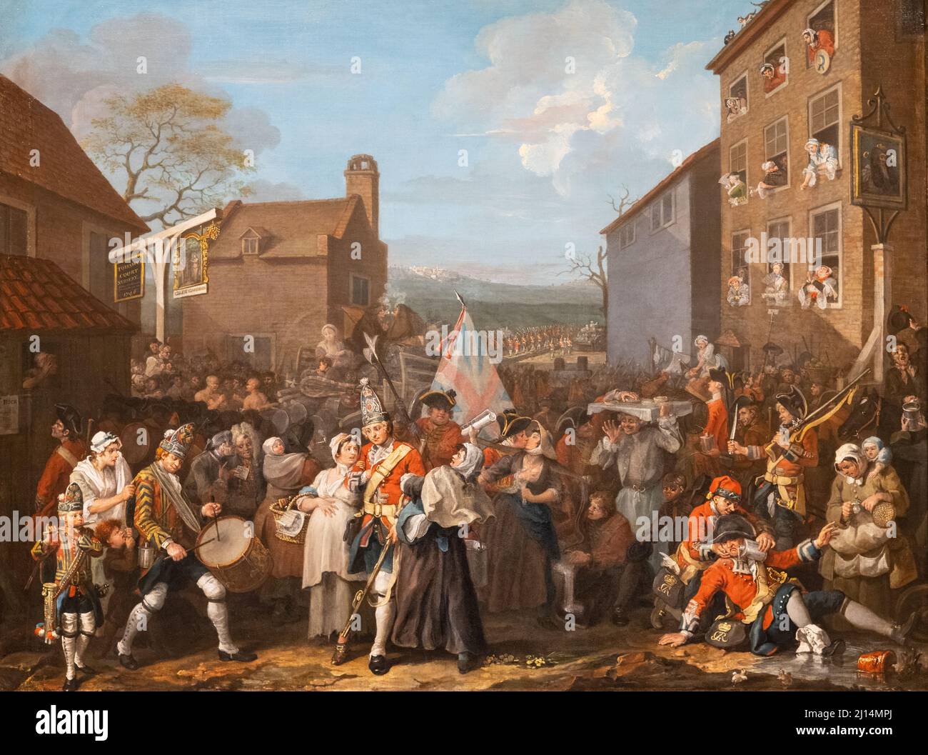William Hogarth Gemälde, 'der Marsch der Wachen nach Finchley', 1749-1750, 18. Jahrhundert alter Meister, Öl auf Leinwand. Stockfoto