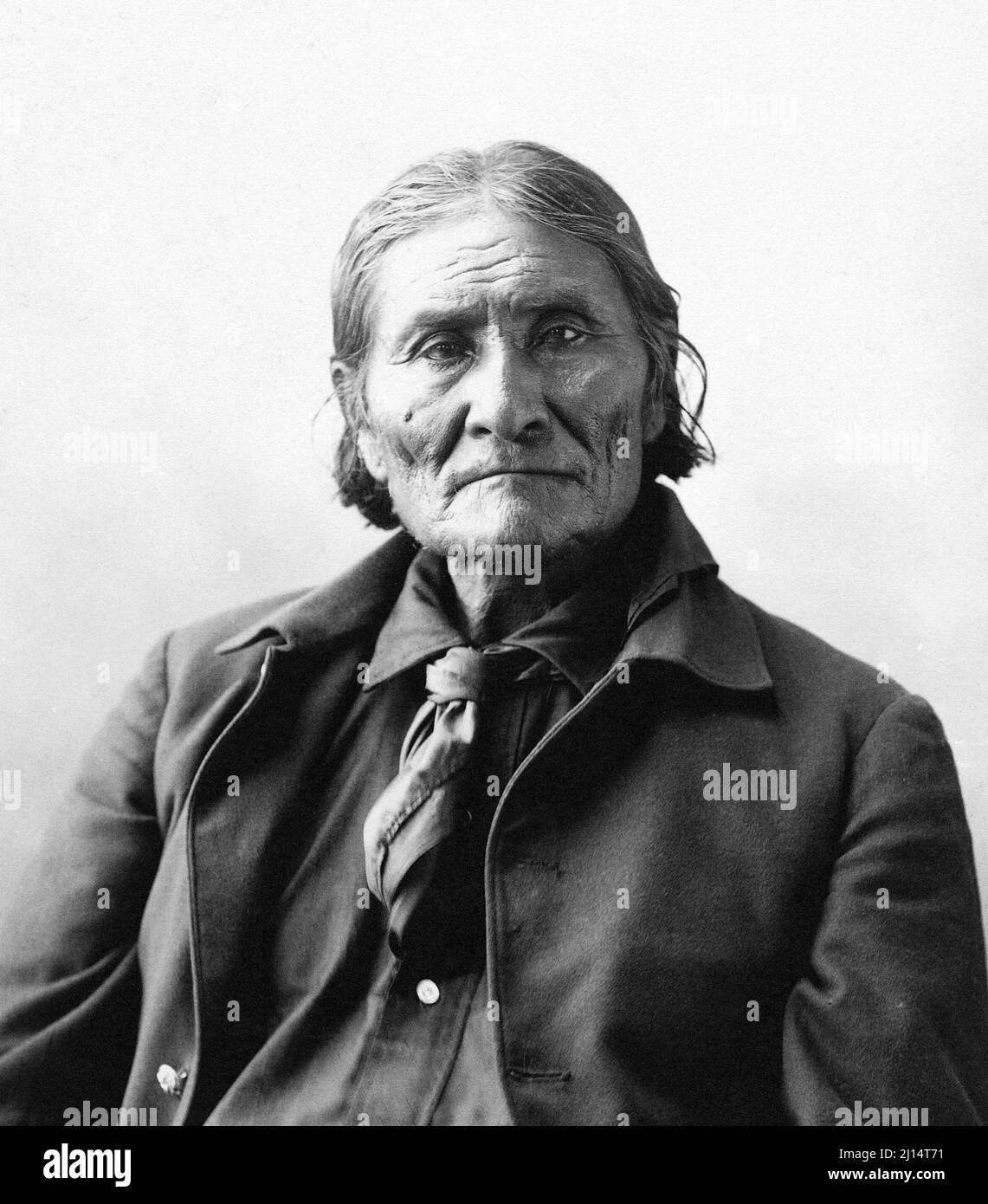 Geronimo. Portrait des Apachenführers und Medizinmanns Geronimo (1829-1909) von Frank Rinehart, 1898 Stockfoto