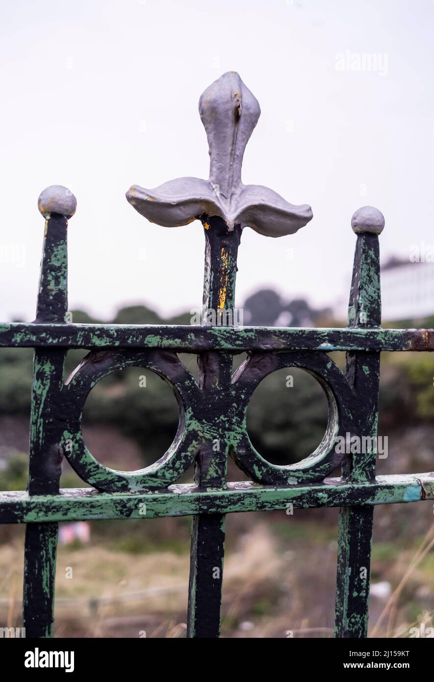 Detailaufnahme von Metallgeländern in Ramsgate Kent Stockfoto