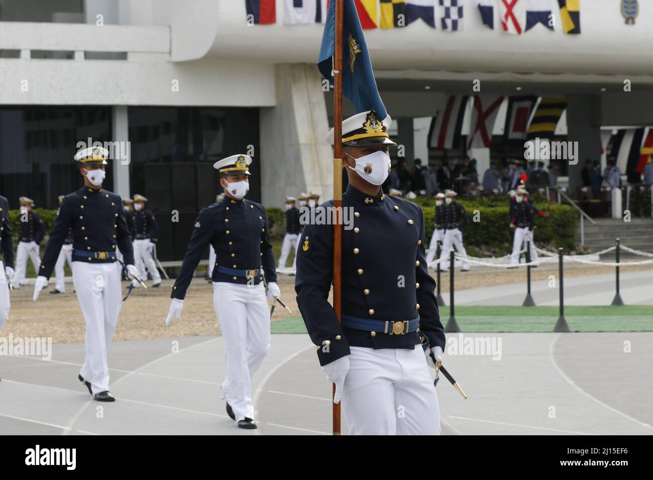 Abschlussfeier der Navy School der brasilianischen Marine-Corps-Truppen Stockfoto