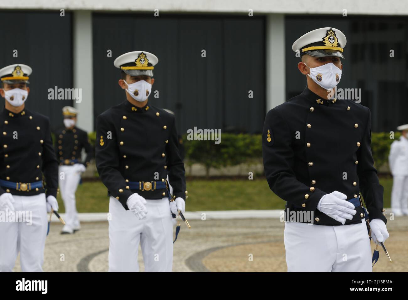 Abschlussfeier der Navy School der brasilianischen Marine-Corps-Truppen Stockfoto
