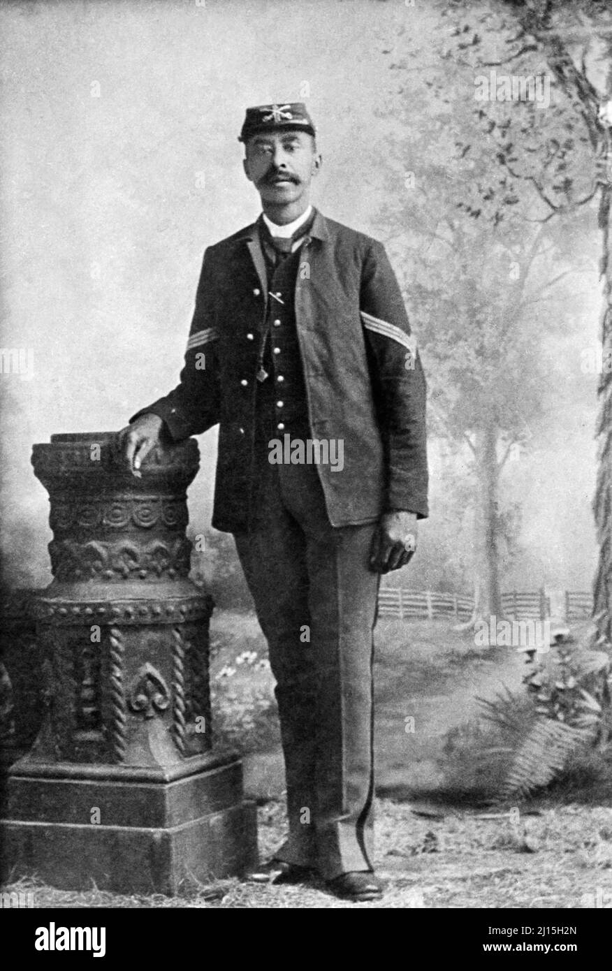 John Denny (1846-1901), afroamerikanischer Buffalo-Soldat in der US-Armee und Träger der Ehrenmedaille für seine Aktionen im Jahr 1879 Vitorio Campaign, W.E.B. Du Bois Collection Stockfoto