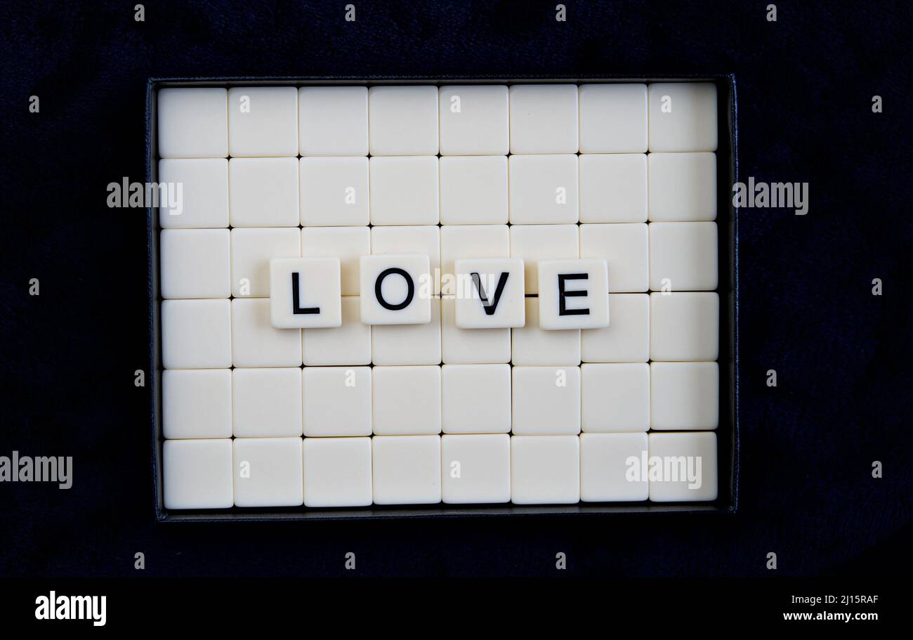 Liebe: Wörter aus Buchstabenkombinationen Stockfoto