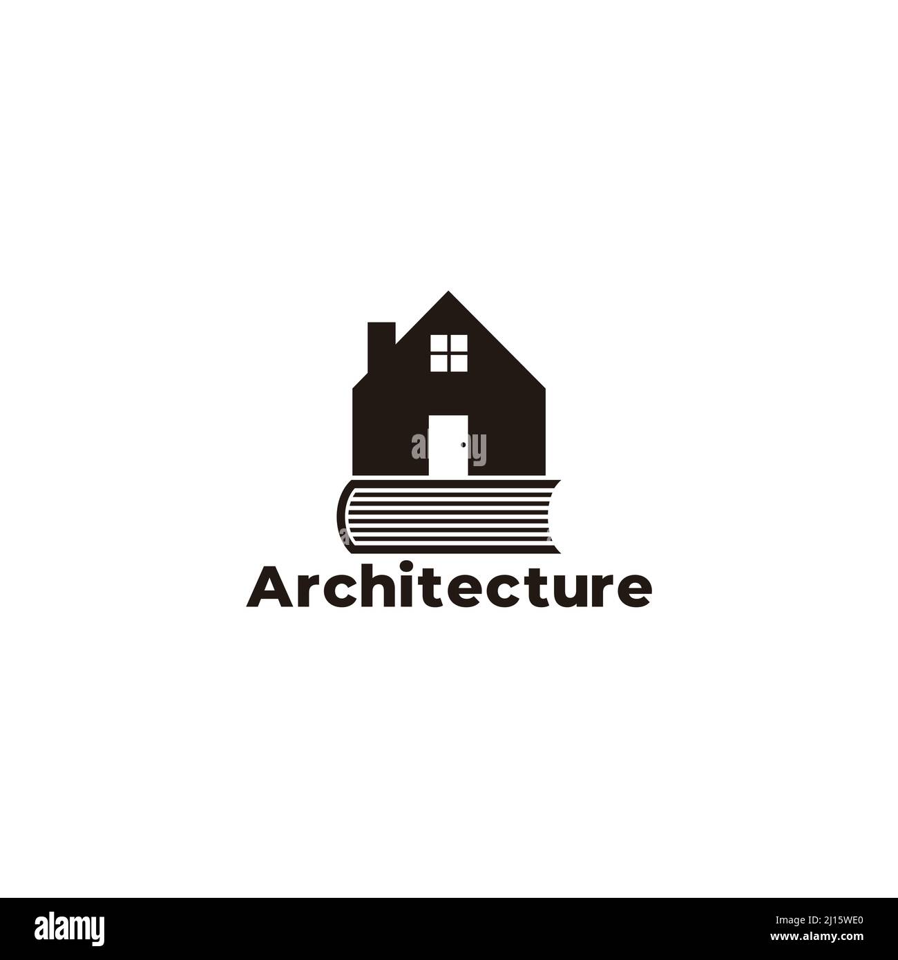Architektur Bildung Home Buch Symbol Logo Vektor Stock Vektor