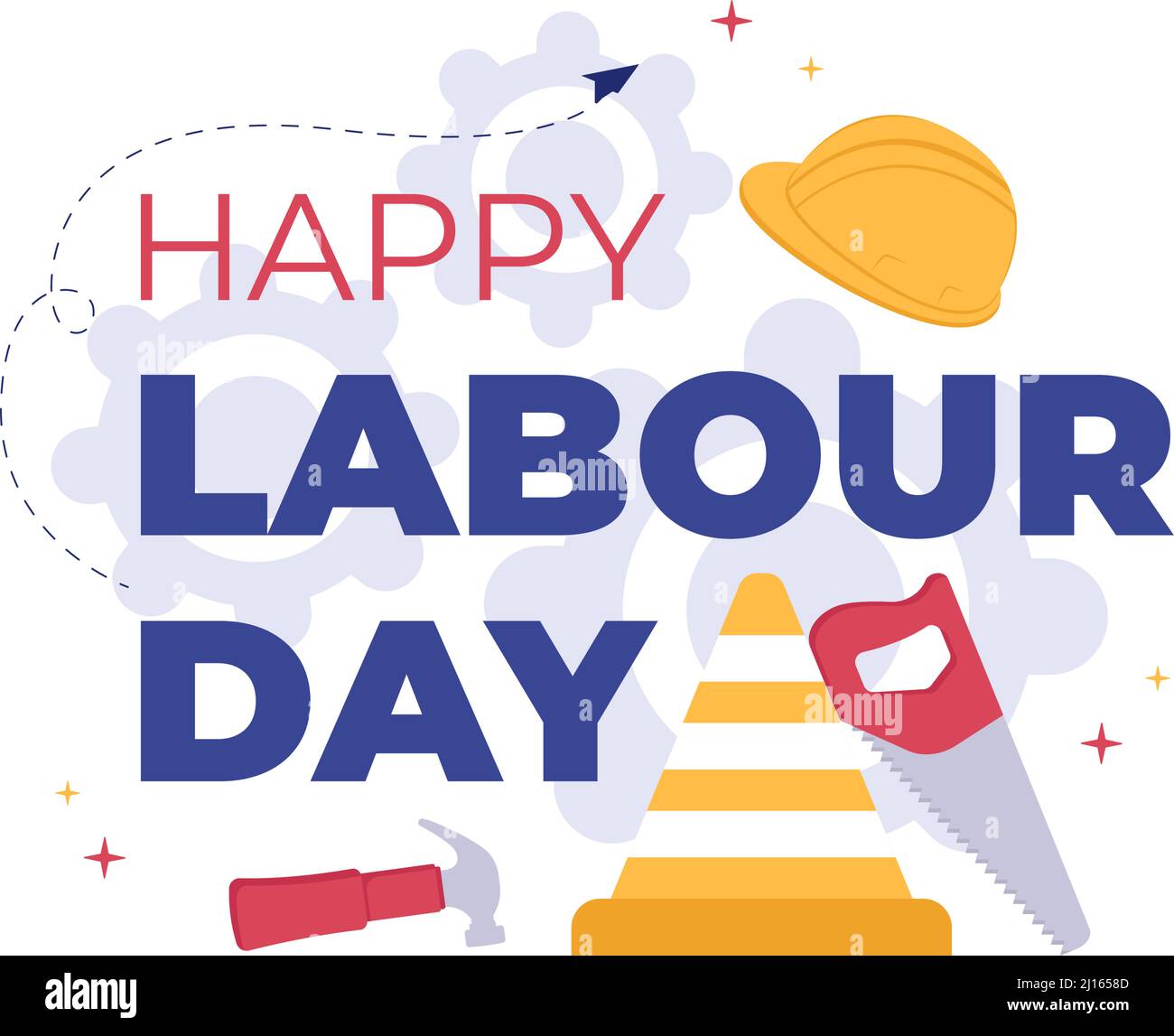 Happy Labor Day von Menschen aus verschiedenen Berufen, verschiedenen