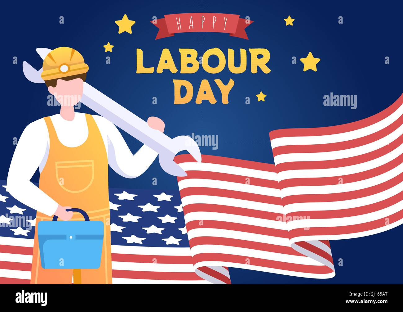 Happy Labor Day von Menschen aus verschiedenen Berufen, verschiedenen