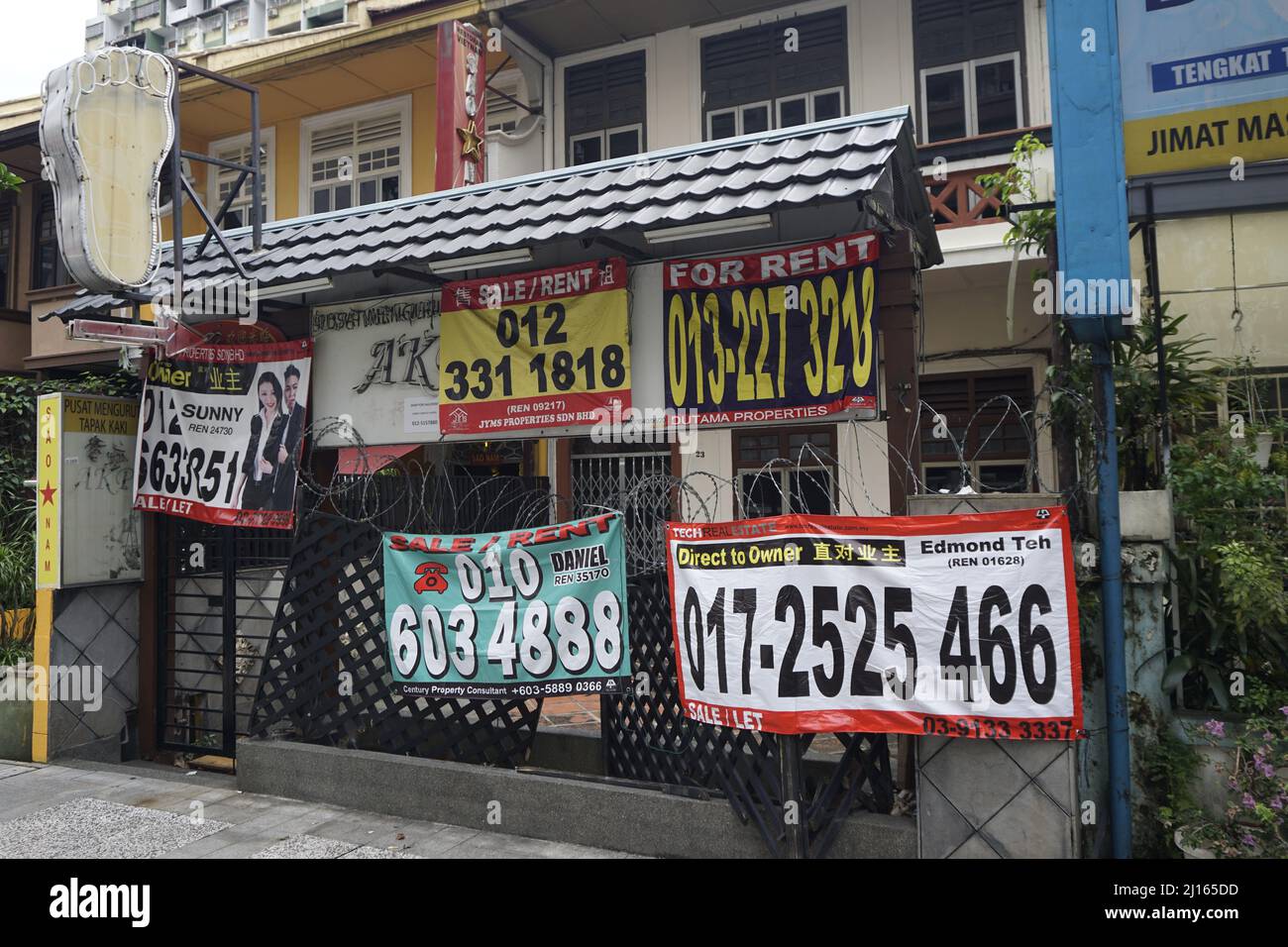 Immobilien Verhandlungsführer Banner Immobilie zum Verkauf oder zur Miete in Malaysia Stockfoto