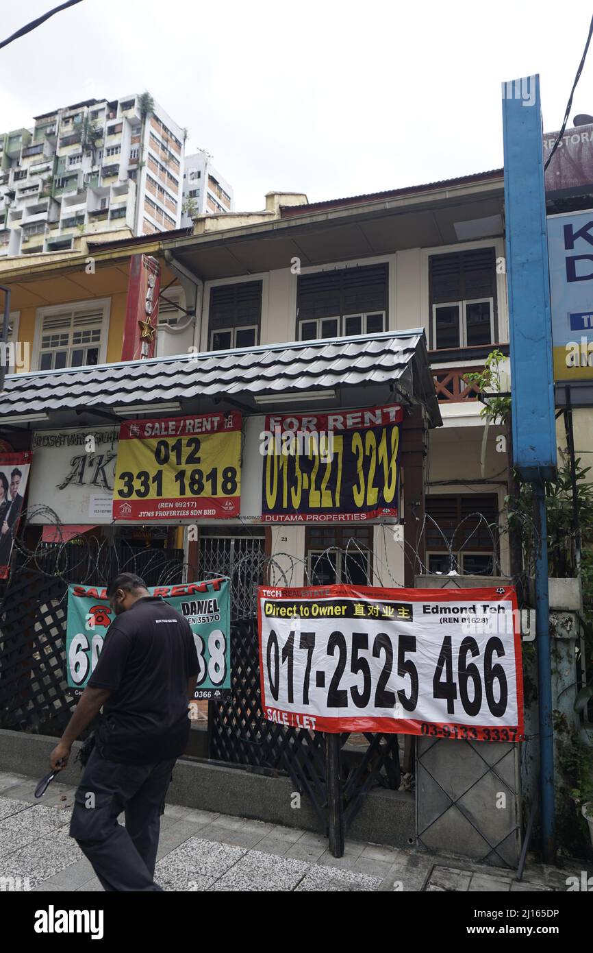 Immobilien Verhandlungsführer Banner Immobilie zum Verkauf oder zur Miete in Malaysia Stockfoto