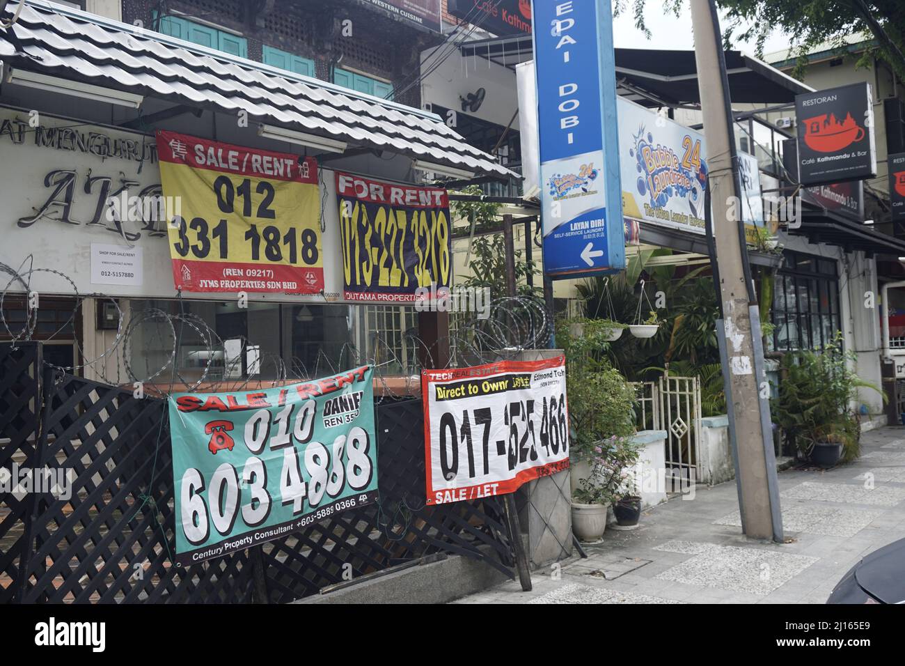 Immobilien Verhandlungsführer Banner Immobilie zum Verkauf oder zur Miete in Malaysia Stockfoto