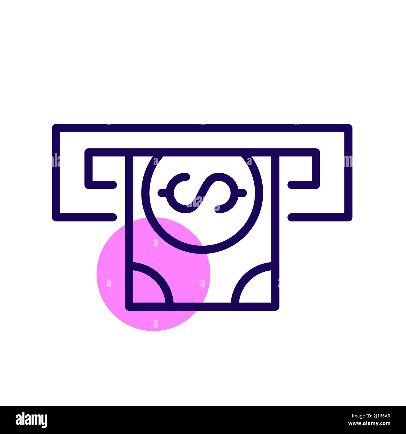 Barabhebung am Geldautomaten. Pixel Perfect, bearbeitbares Kontursymbol Stock Vektor