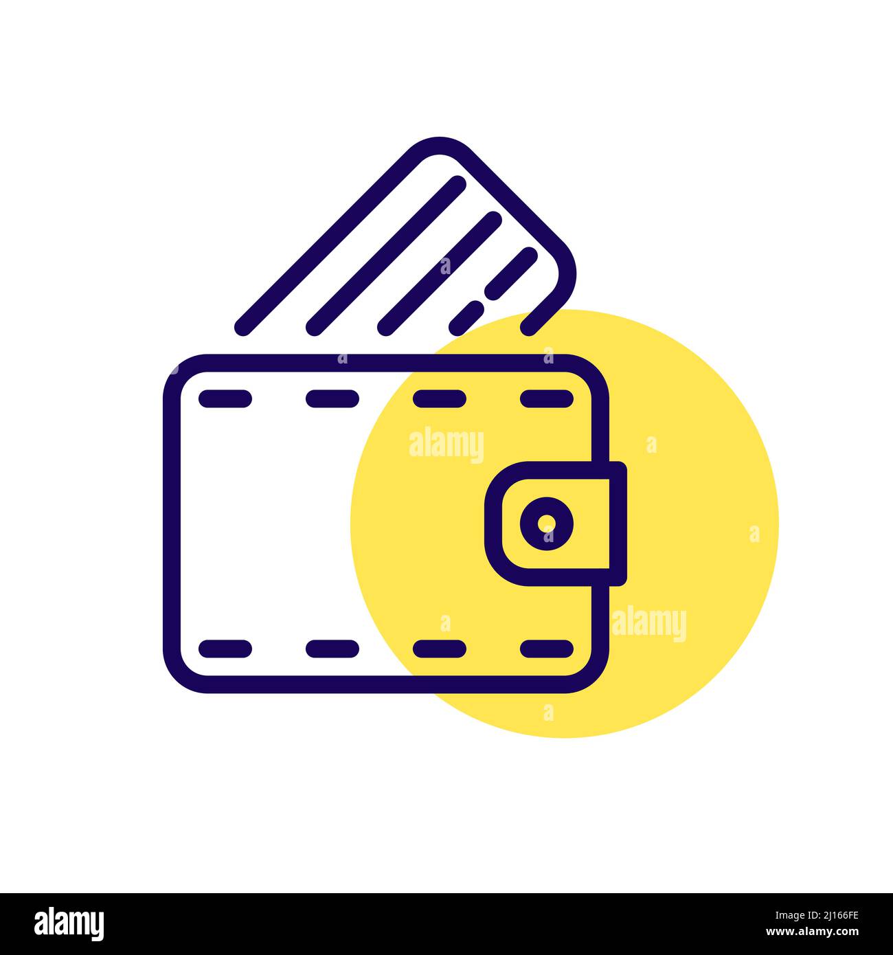 Kreditkarte in einer Brieftasche. Pixel Perfect, bearbeitbares Kontursymbol Stock Vektor