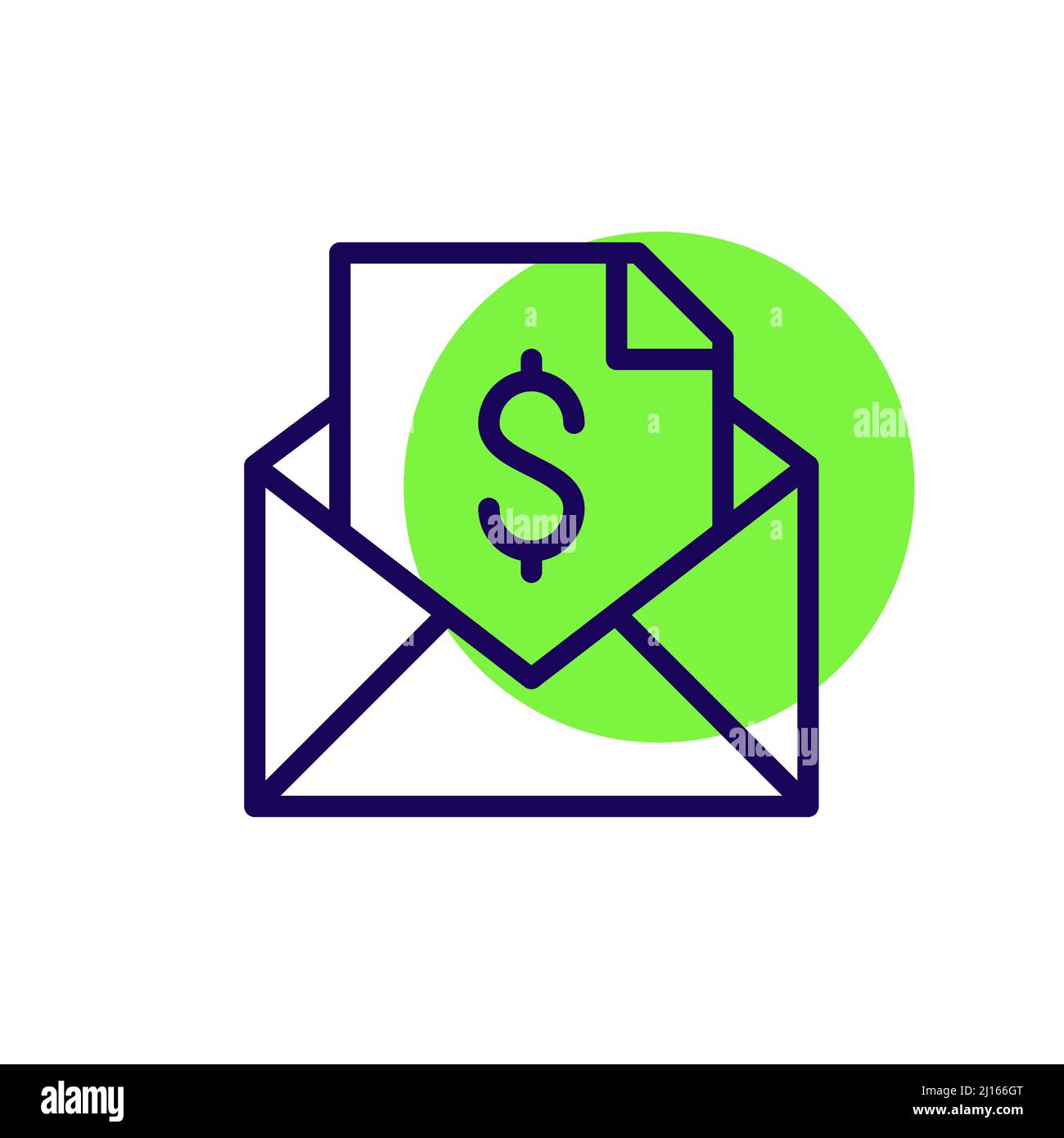 Finanzauszug oder Rechnung per Post. Pixel Perfect, bearbeitbares Kontursymbol Stock Vektor