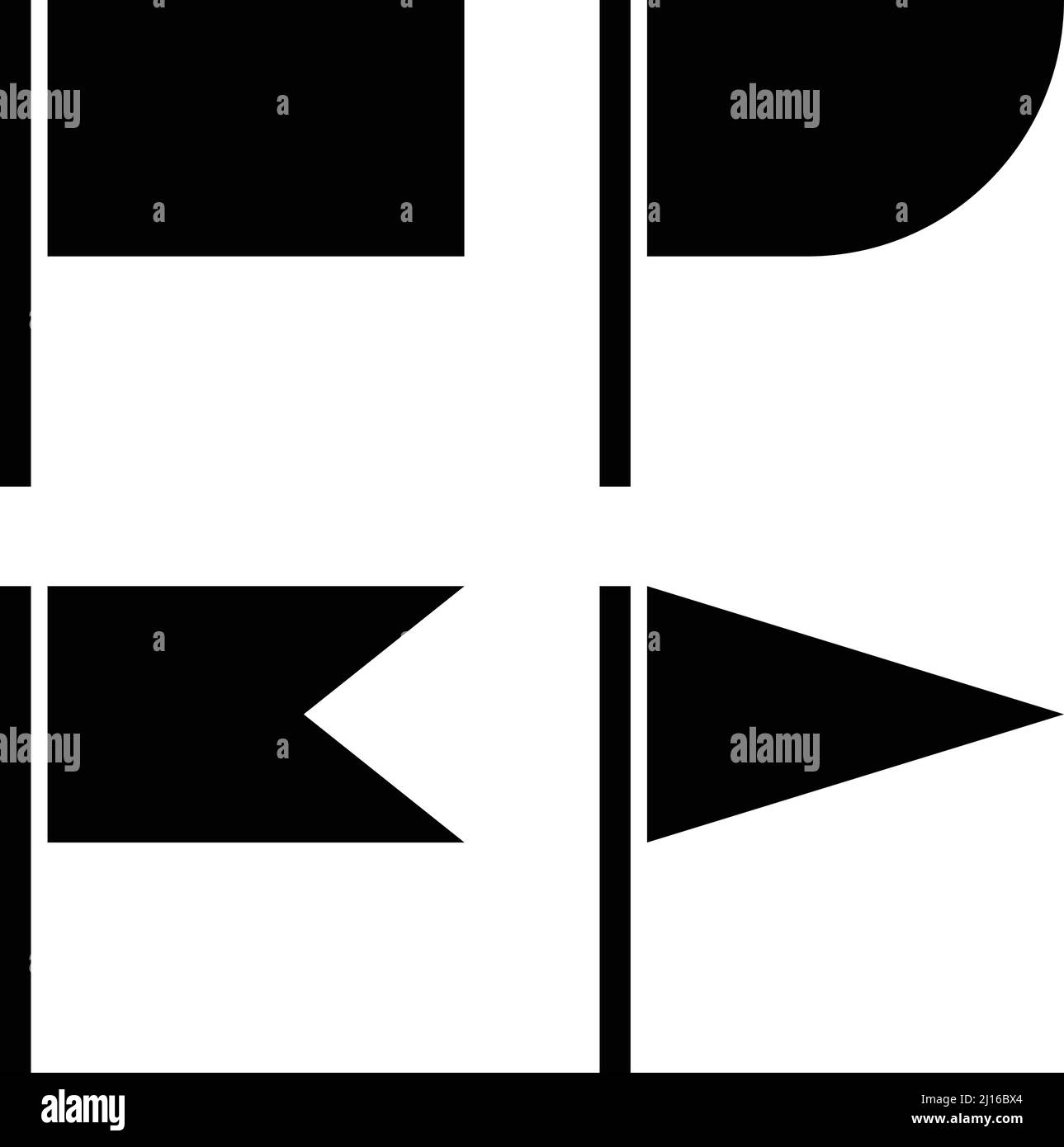 Symbol für Flag-Silhouette gesetzt. Bearbeitbarer Vektor. Stock Vektor