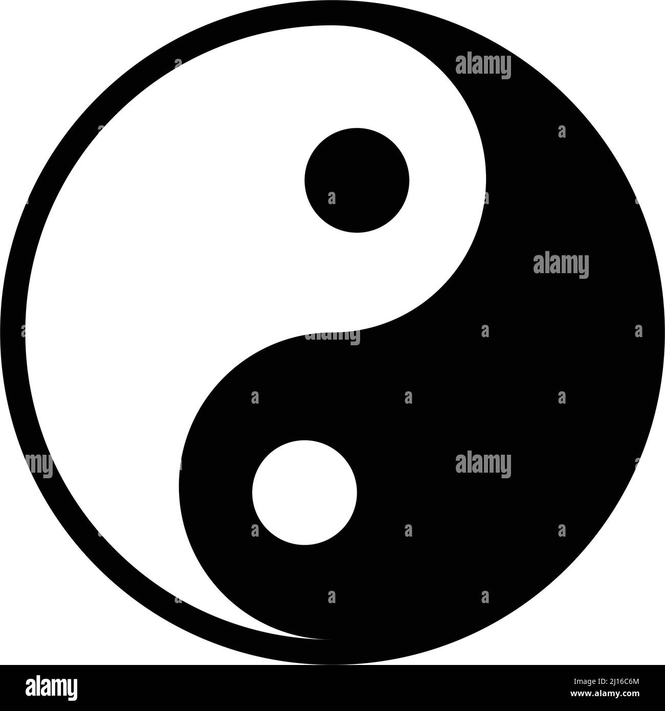 Yin Yang-Symbol. Bearbeitbarer Vektor. Stock Vektor