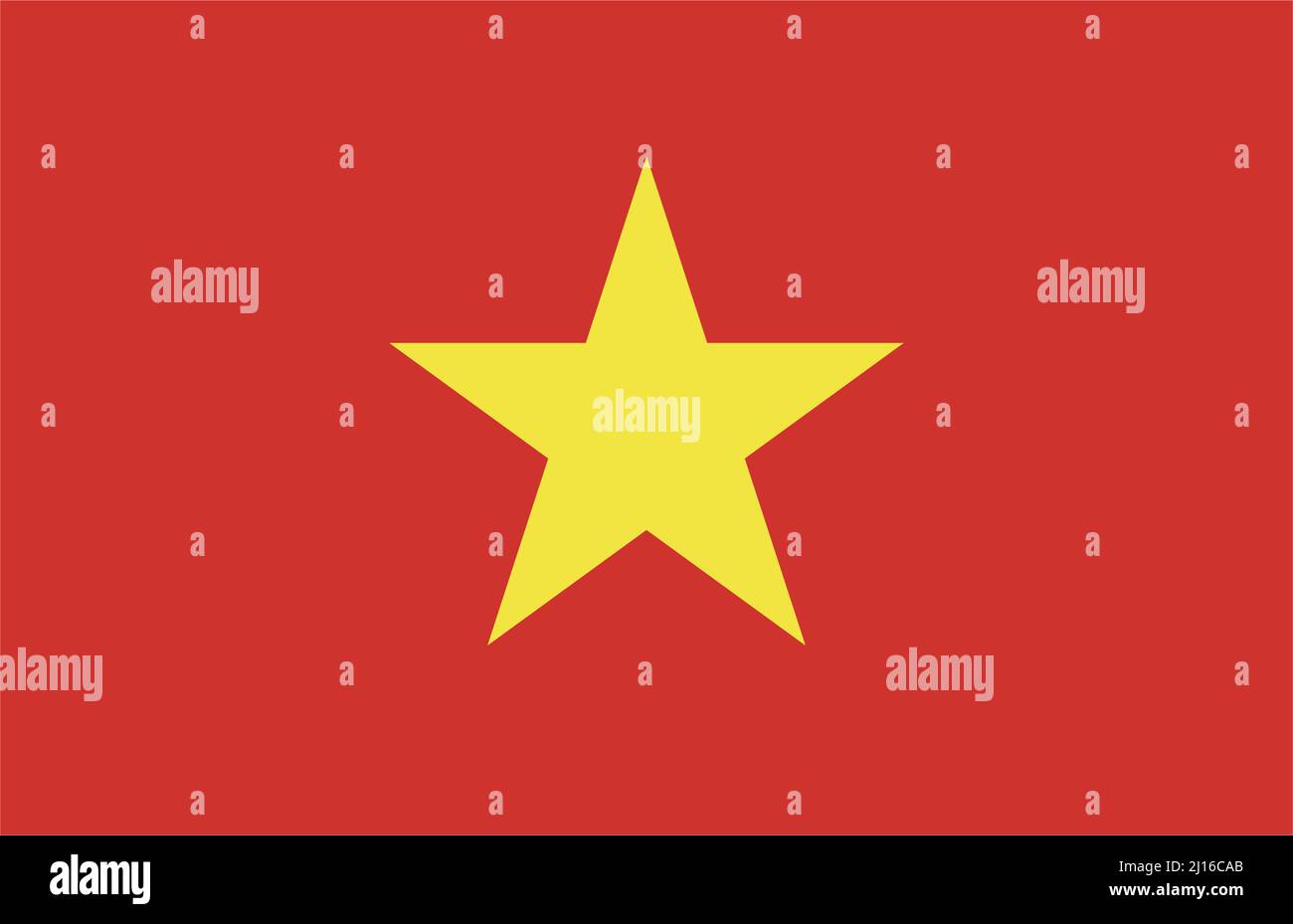 Die Flagge von Vietnam. Südostasien. Bearbeitbarer Vektor. Stock Vektor