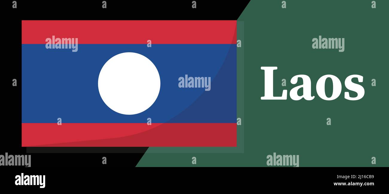 Nationalflagge und Logo von Laos. Südostasiatische Nation. Bearbeitbarer Vektor. Stock Vektor