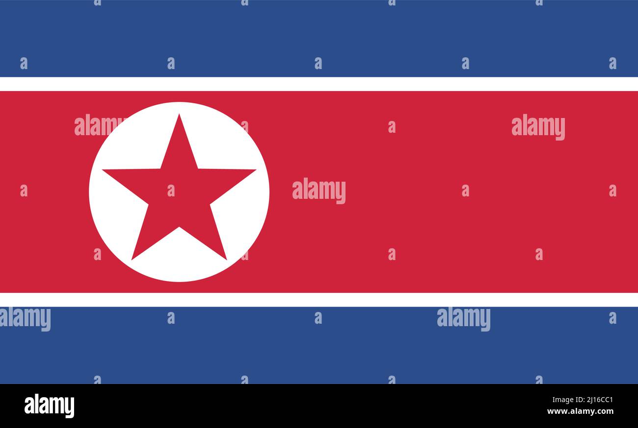 Flagge Nordkoreas. Vektor. Stock Vektor