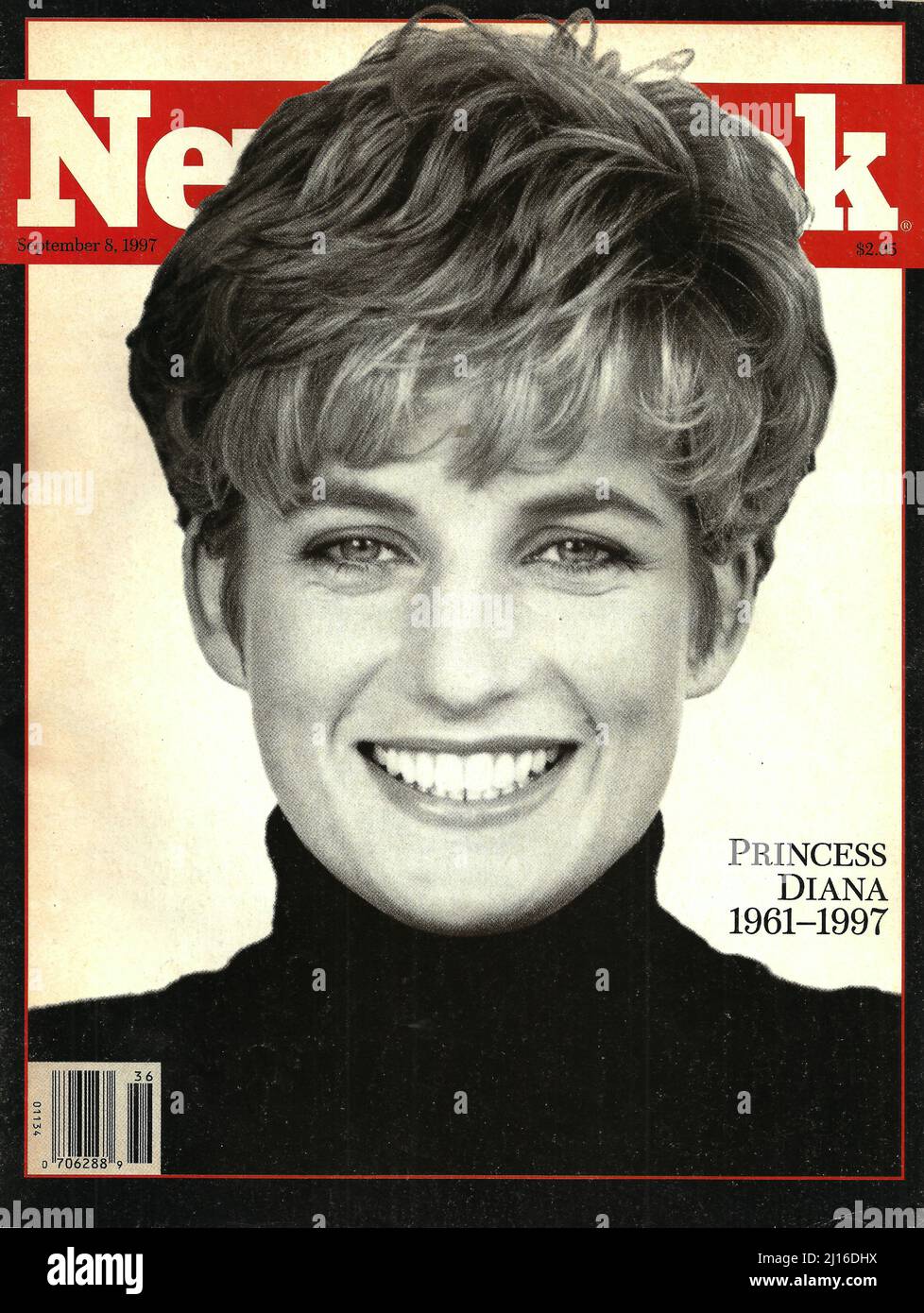 Newsweek Cover Prinzessin Diana Prinzessin von Wales Lady Diana Gedenkausgabe nach Tod September 1997 Ausgabe Stockfoto