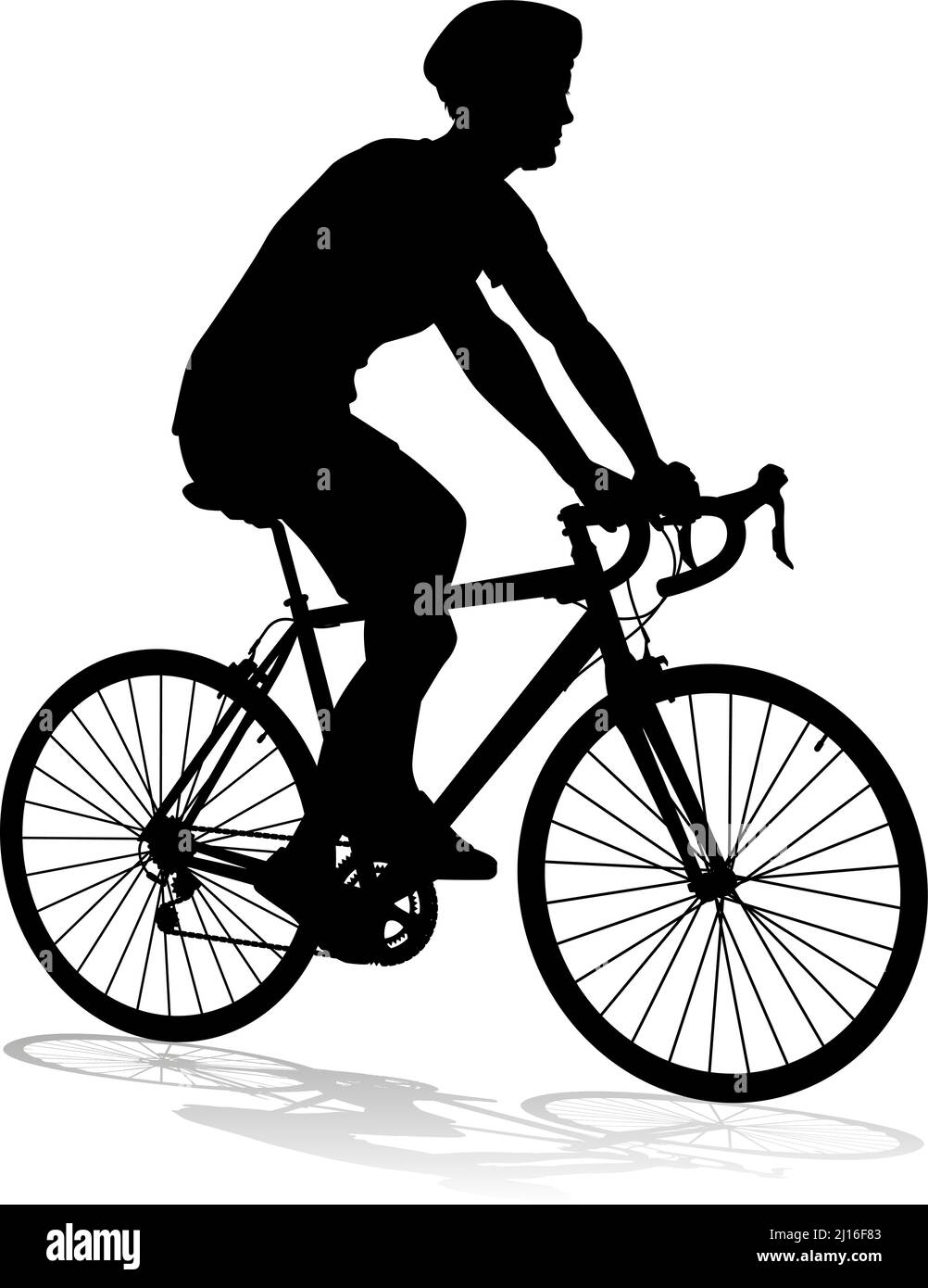 Fahrrad und Radfahrer Silhouette Stock Vektor