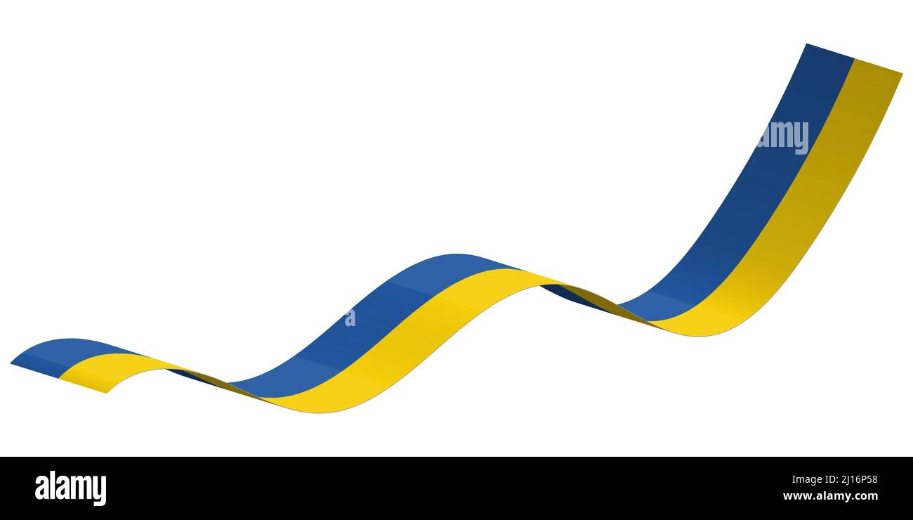 Band Streifen Flagge ukraine patriotischen Farben gelb und blau Stock Vektor