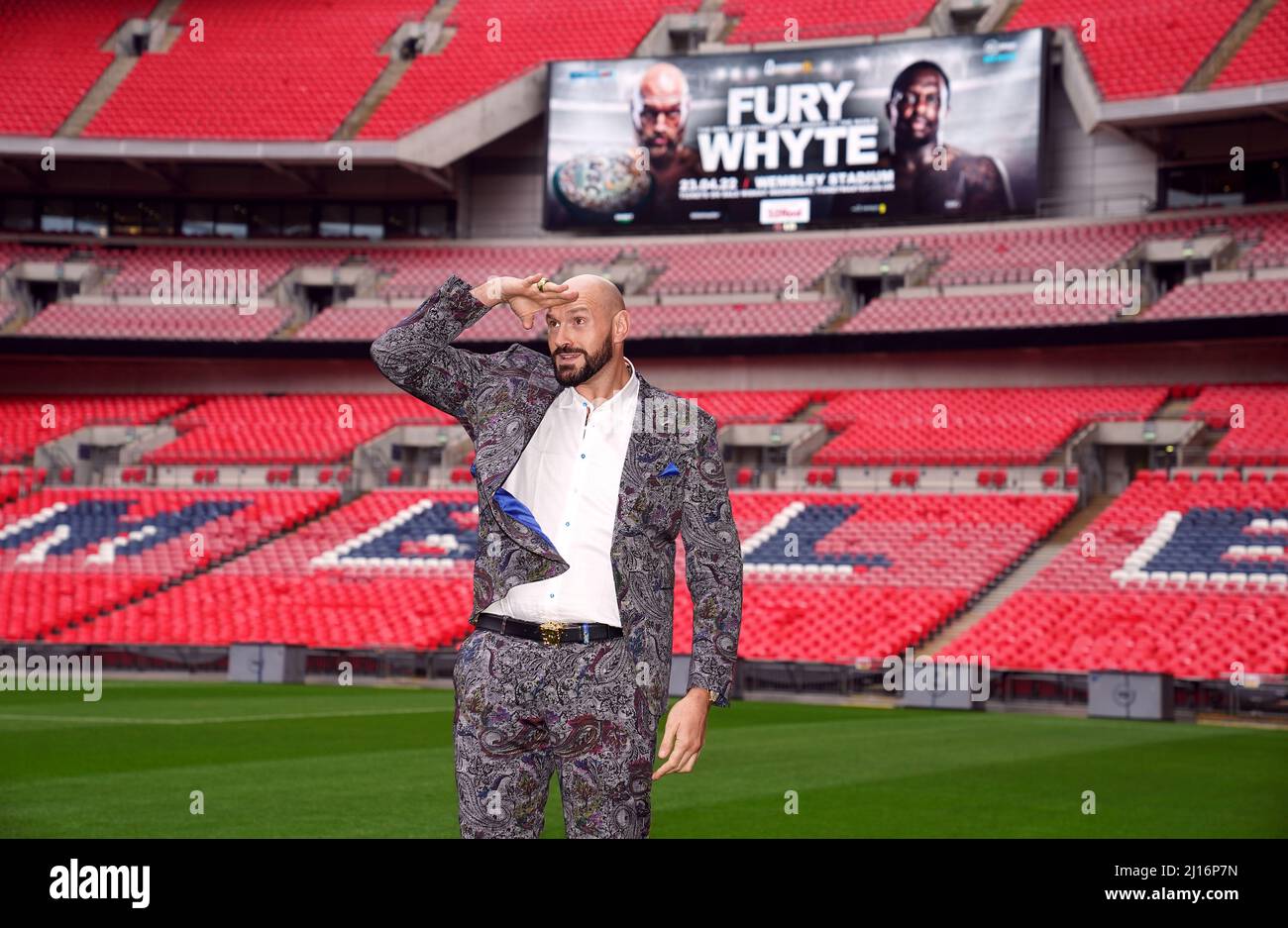 Aktenfoto vom 01-03-2022 von Tyson Fury. Dillian Whytes Funkstille wird laut Promoter Eddie Hearn die beunruhigende Weltmeisterin im Schwergewicht Tyson Fury sein. Ausstellungsdatum: (Datum hier eingeben). Stockfoto