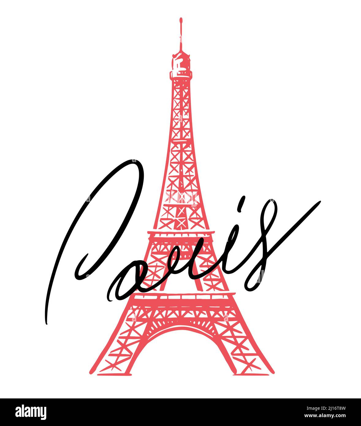 Französischer Eiffelturm. Frankreich, Paris Symbol Vektor Illustration Stock Vektor